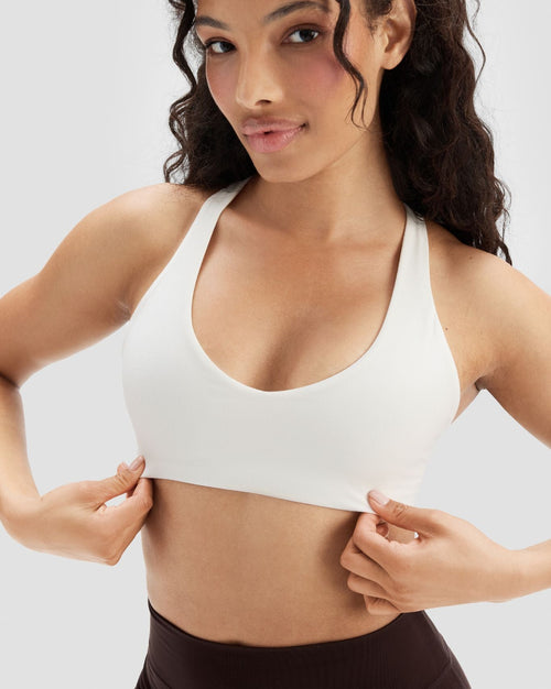 Essence Racer Back Sports Bra | Cream