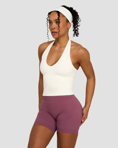 Elevate™ Sculpting Seamless Halterneck Top | Cream