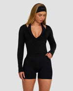 The Essential Collection Wrap Top | Night Black