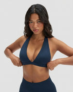 Elevate™ Sculpting Seamless V-Neck Halter Bra | Midnight Navy