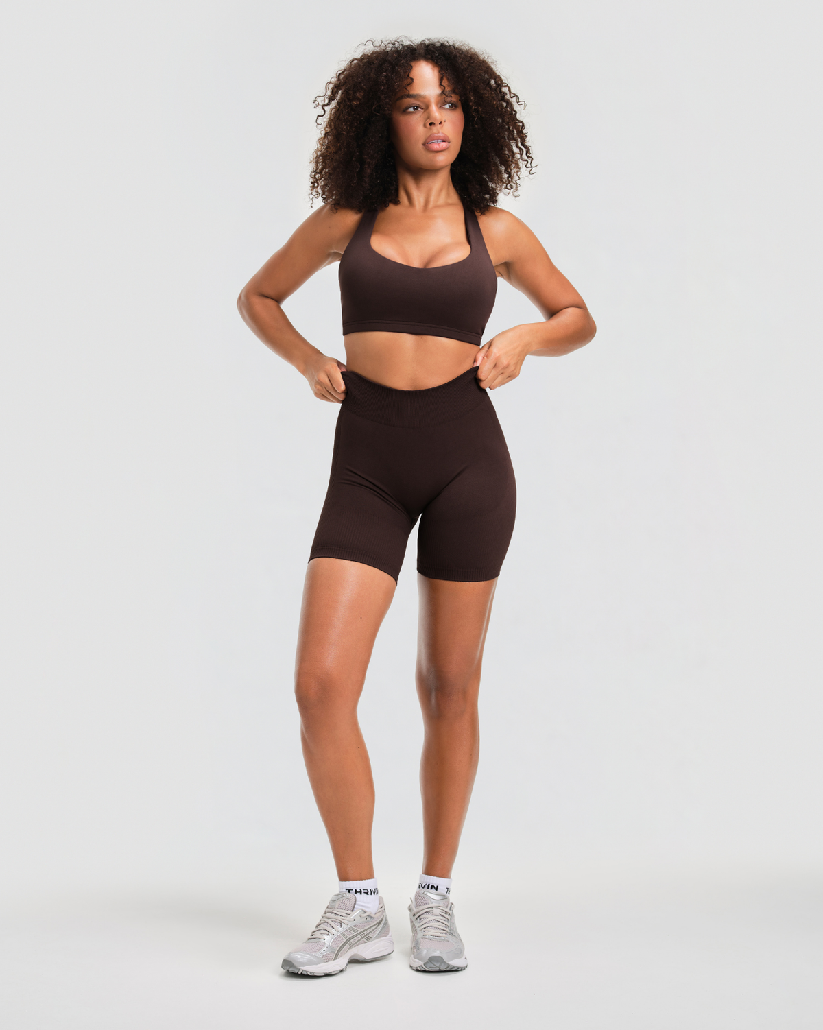 Elevate™ Sculpting Mid Waist Scrunch Shorts | Coffee