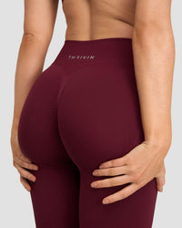 Elevate™ Sculpting Mid V-Waist Flare Leggings | Merlot