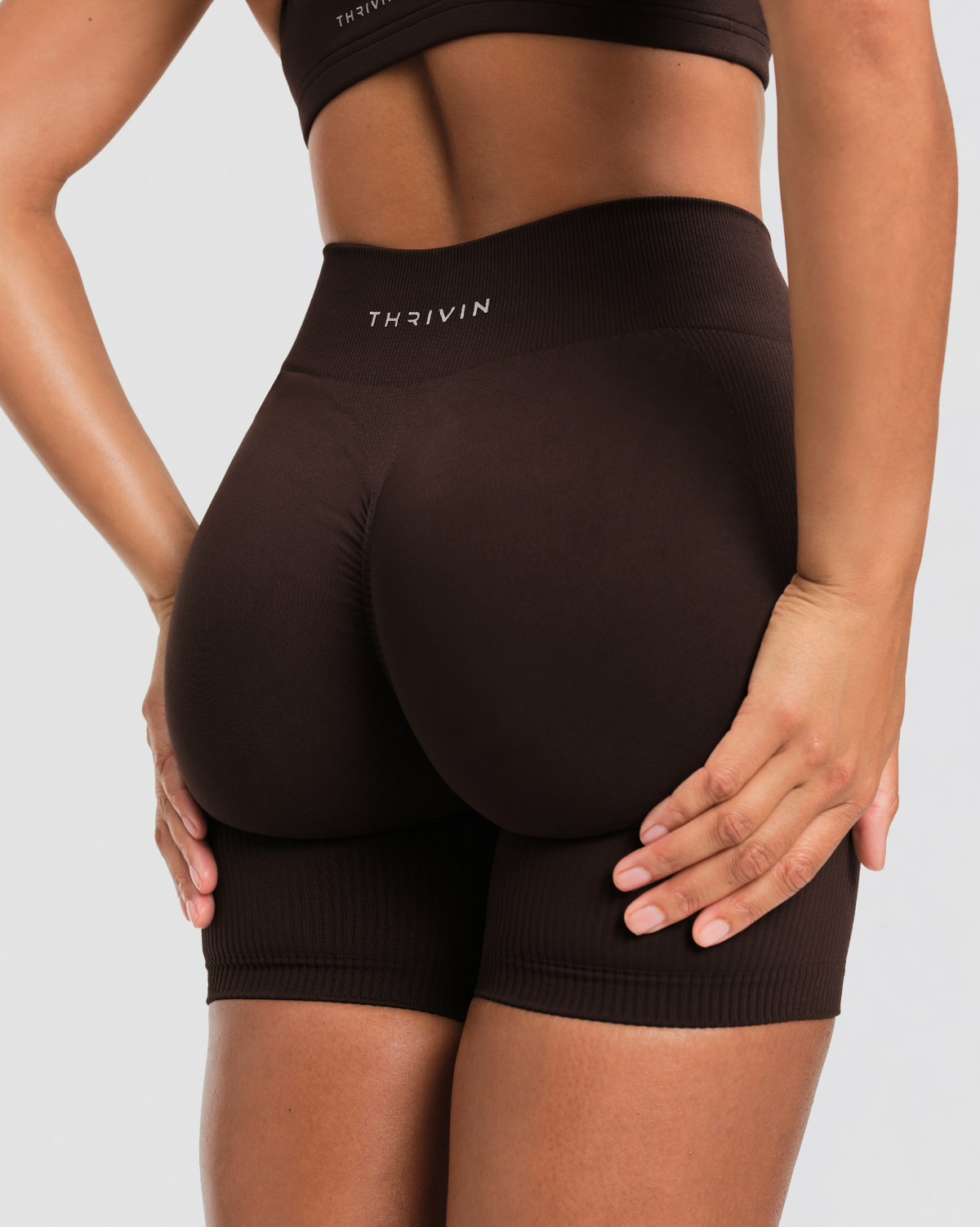 Elevate™ Sculpting Mid Waist Scrunch Shorts | Coffee