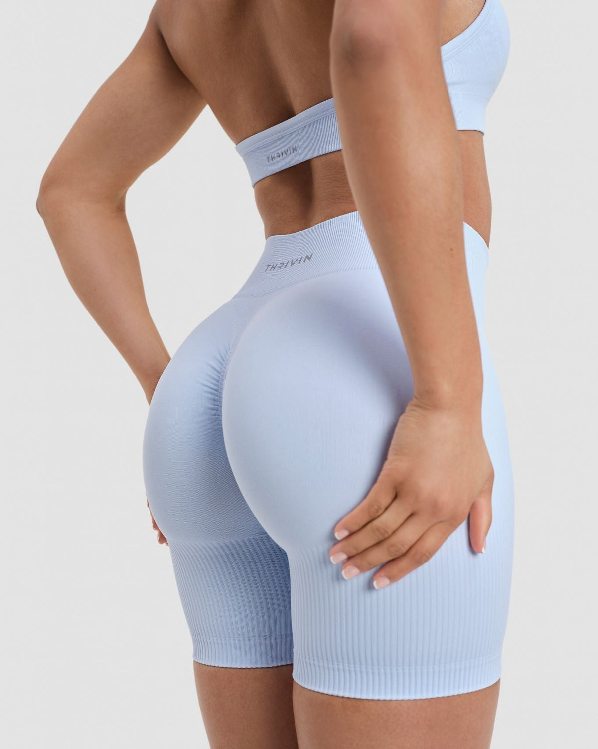 Elevate™ Sculpting Mid Waist Scrunch Shorts | Ice Blue
