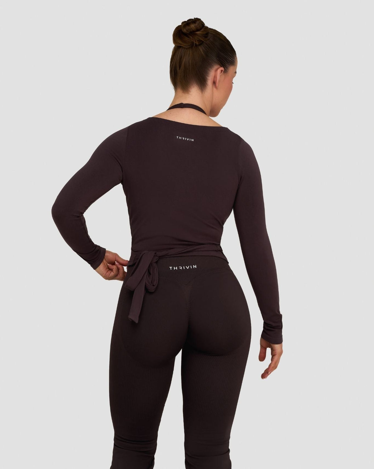 The Essential Collection Wrap Top | Coffee