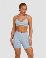Elevate™ Sculpting Seamless Adjustable Halter Bra | Blue Haze