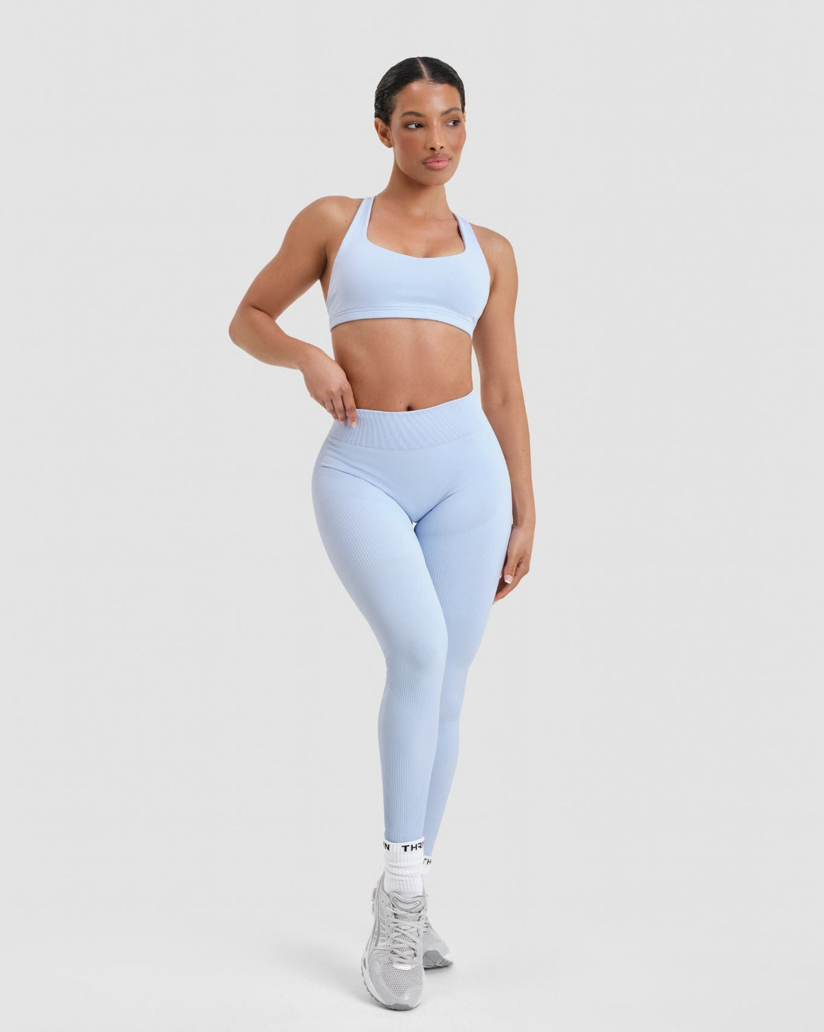 Elevate™ Sculpting Mid Waist Scrunch Leggings | Ice Blue