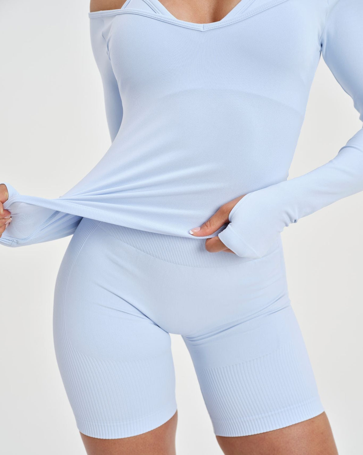 Elevate™ Sculpting Seamless V-Neck Top | Ice Blue