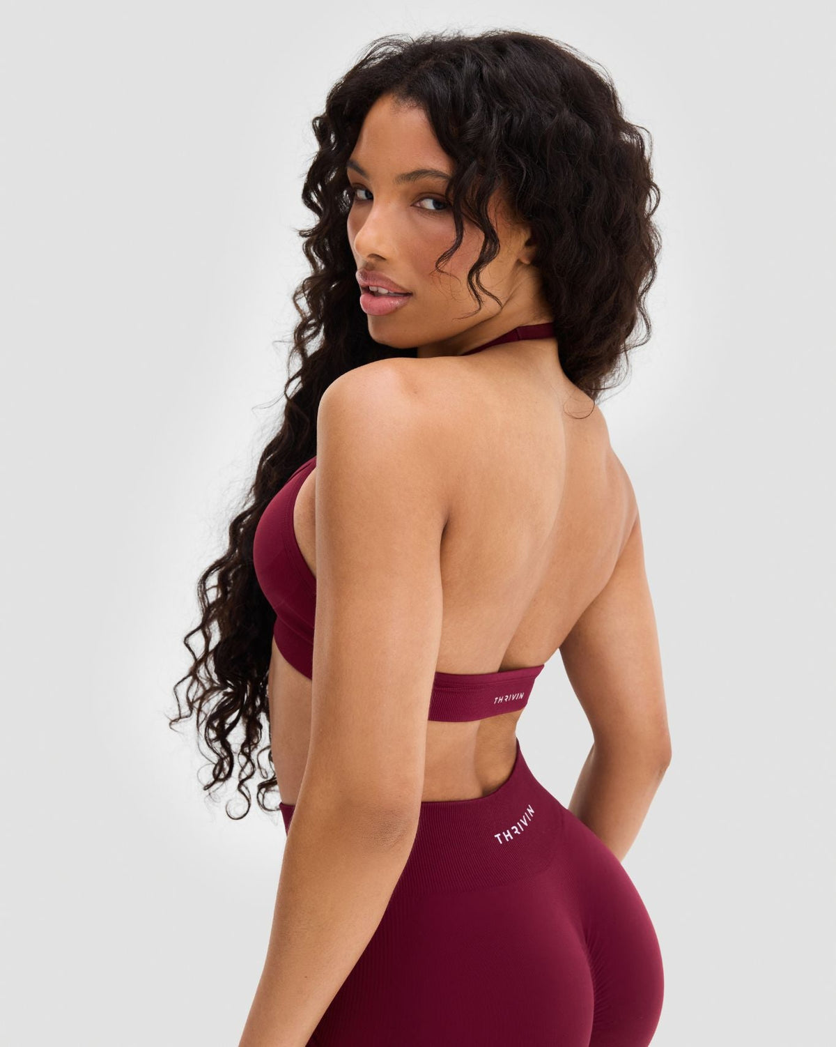 Elevate™ Sculpting Seamless Adjustable Halter Bra | Fine Wine