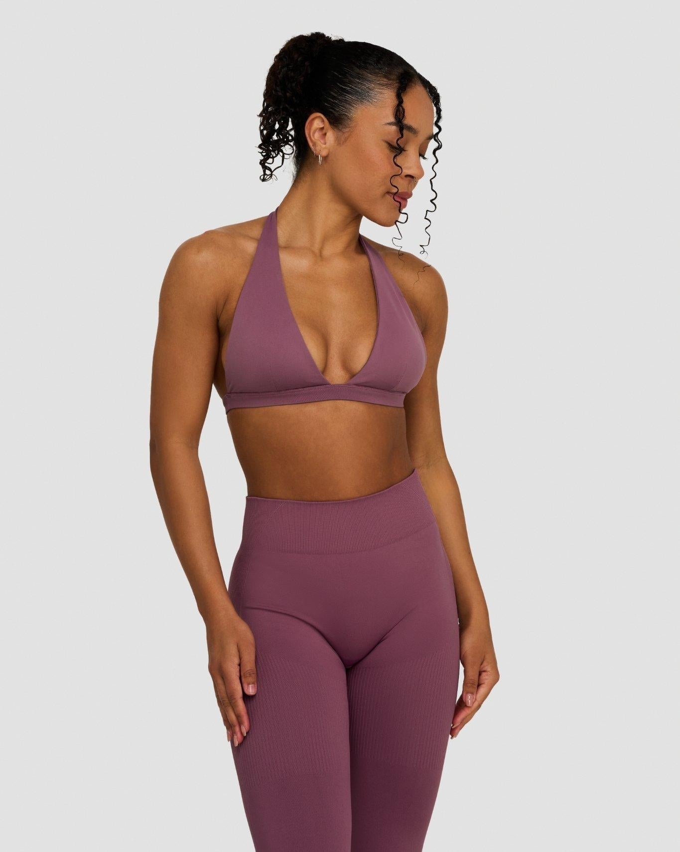 Elevate™ Sculpting Seamless V-Neck Halter Bra | Orchid Mauve