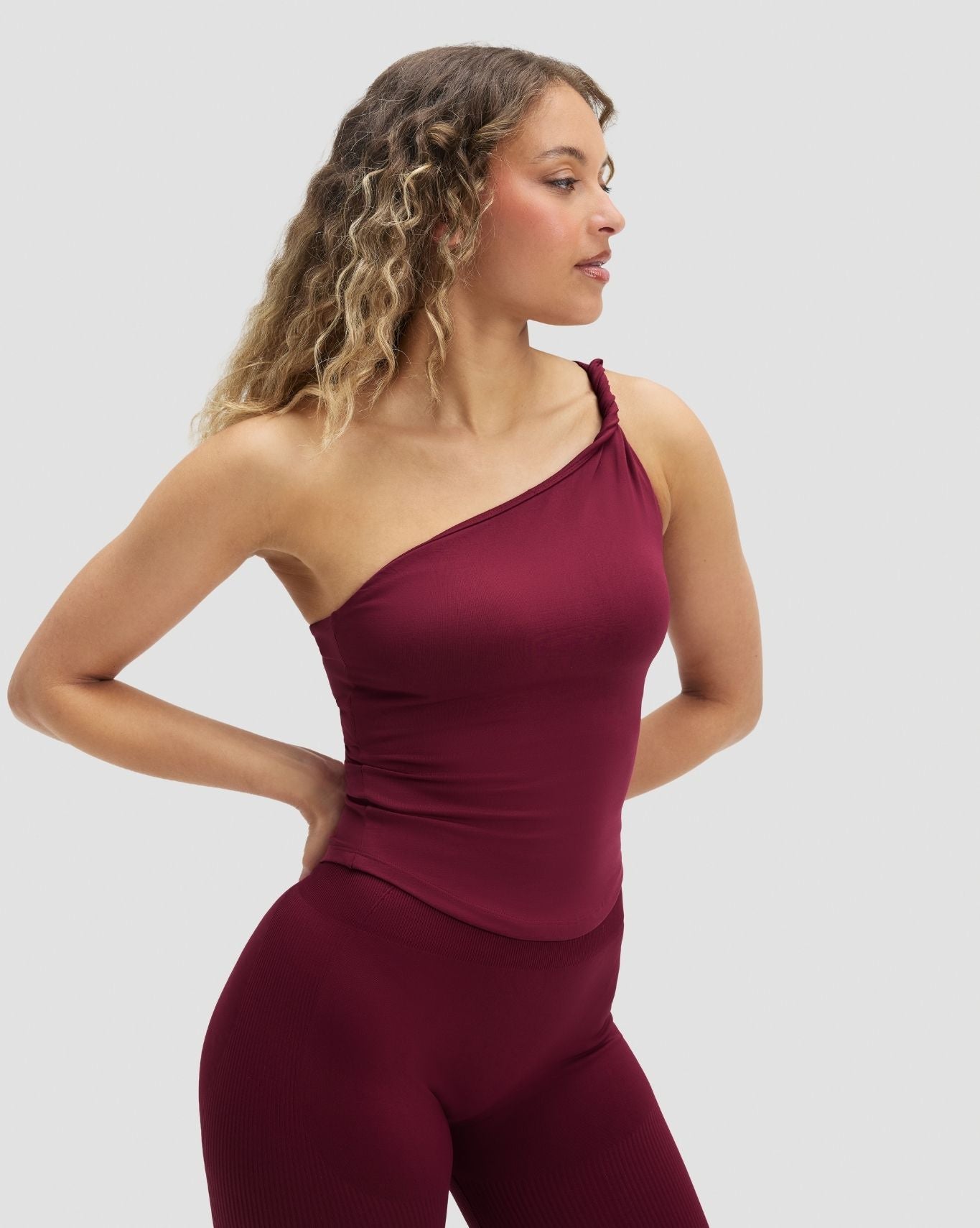 Elevate™ Sculpting Asymmetric Twist Top | Cherry Berry