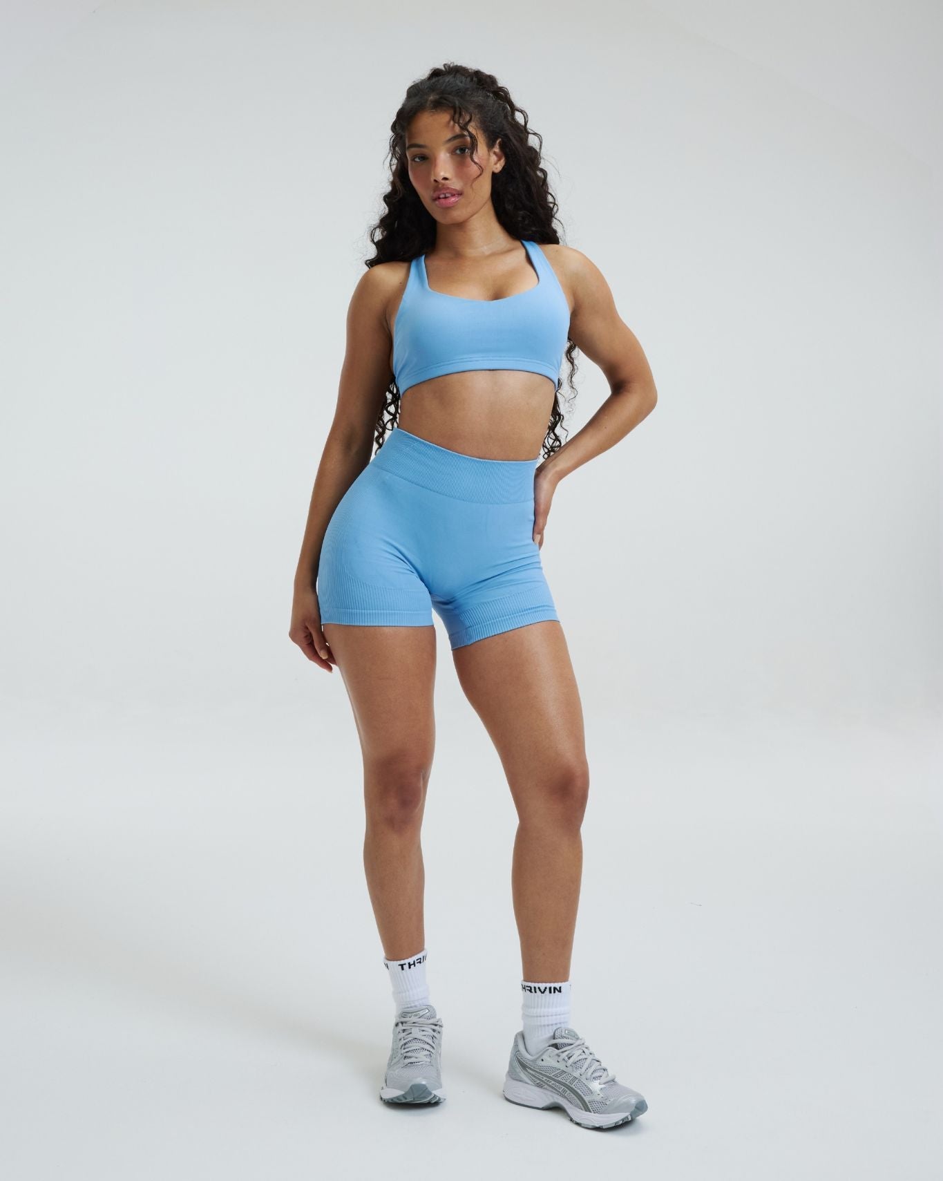 Elevate™ Sculpting Mid Waist Scrunch Shorter Shorts | Endless Sky