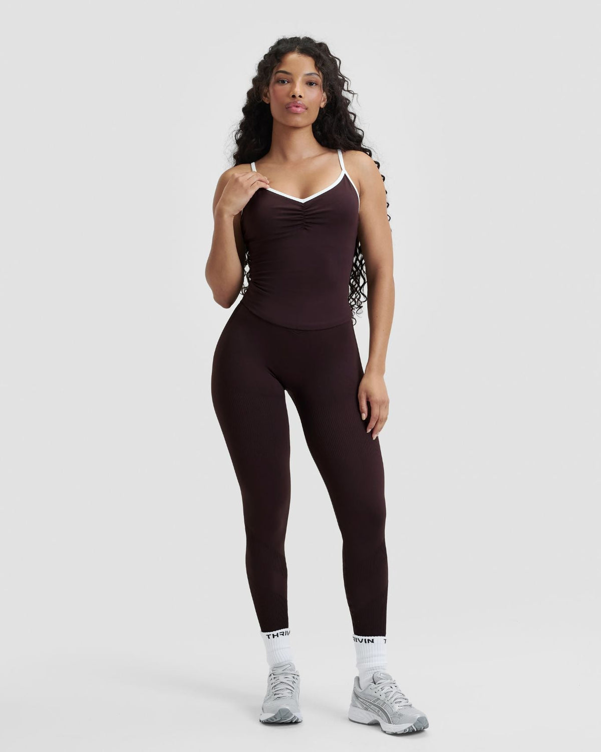 Elevate™ Outline Cross Back Tank Top | Coffee