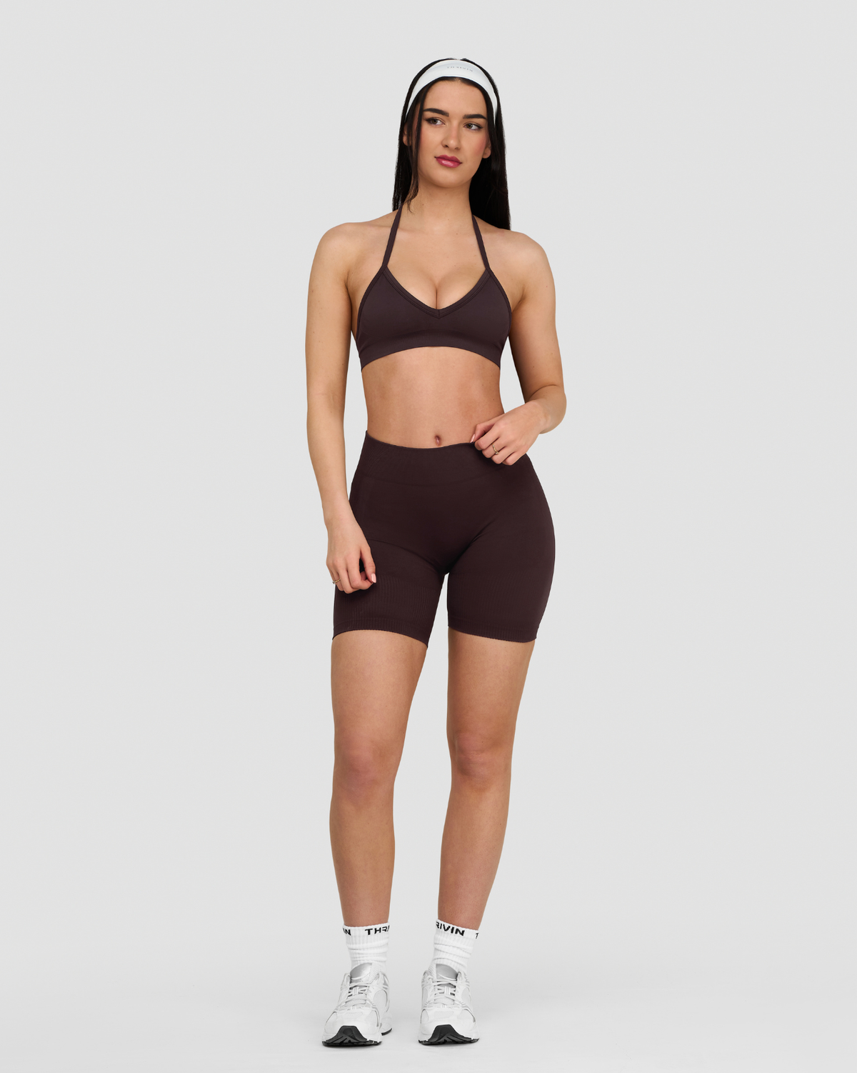 Elevate™ Sculpting Seamless Adjustable Halter Bra | Coffee