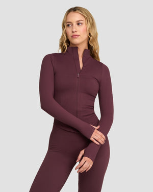 Elevate™ Compression Long Sleeve Jacket | Dark Mauve