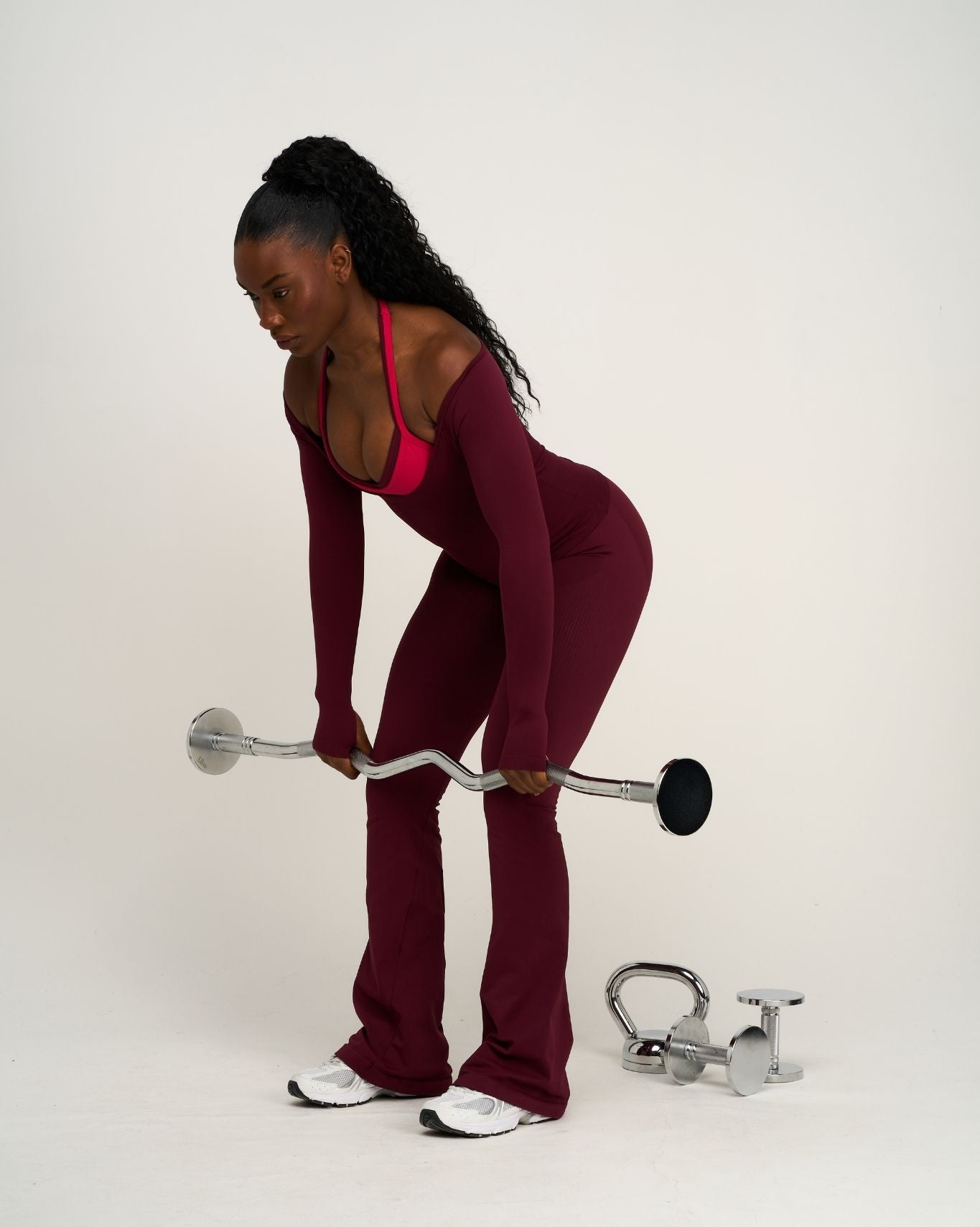 Elevate™ Sculpting Seamless Adjustable Halter Bra | Merlot