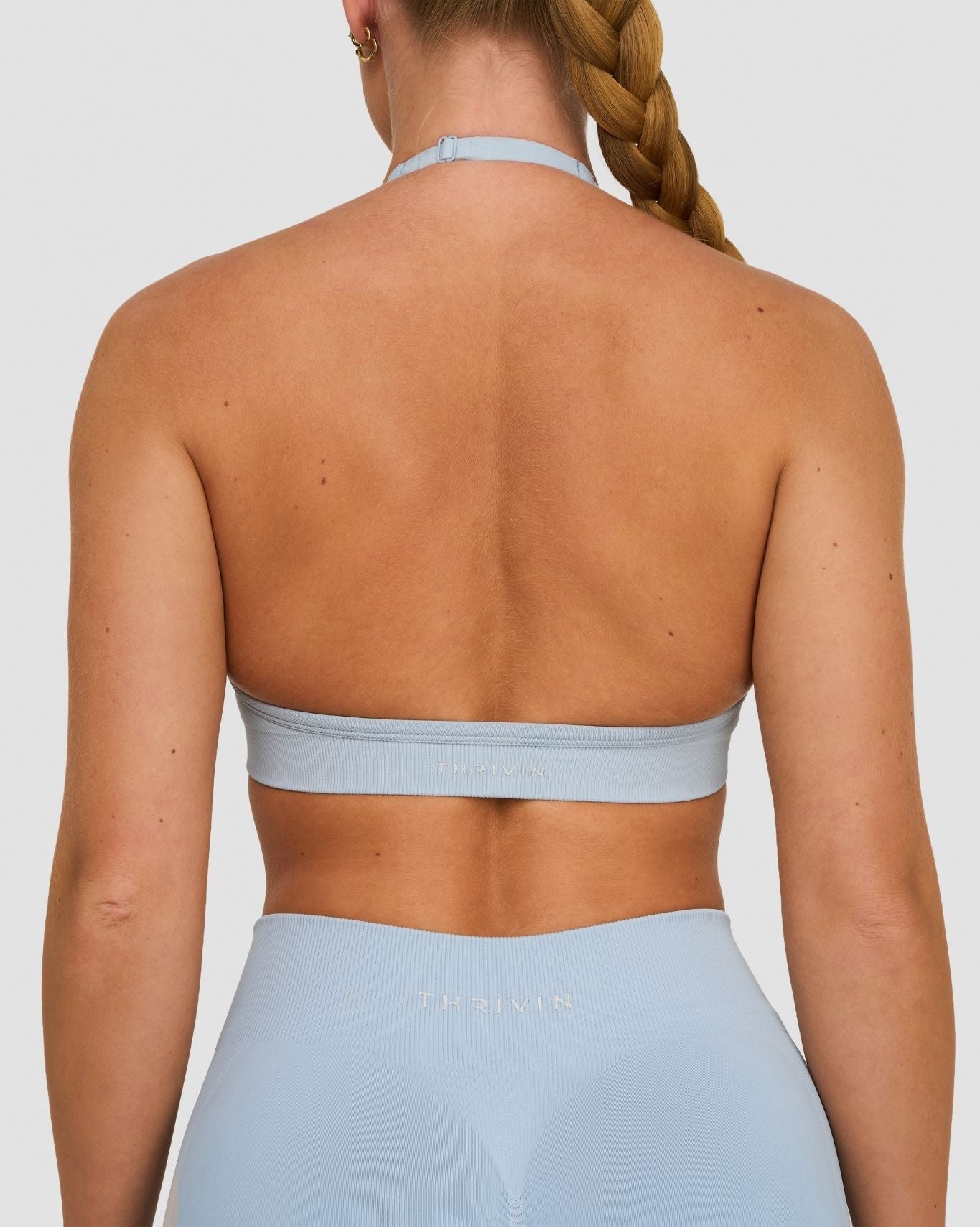 Elevate™ Sculpting Seamless Adjustable Halter Bra | Blue Haze