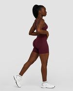 Elevate™ Sculpting Mid Waist Scrunch Shorts | Merlot