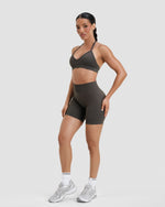 Elevate™ Sculpting Mid Waist Scrunch Shorts | Olive Green