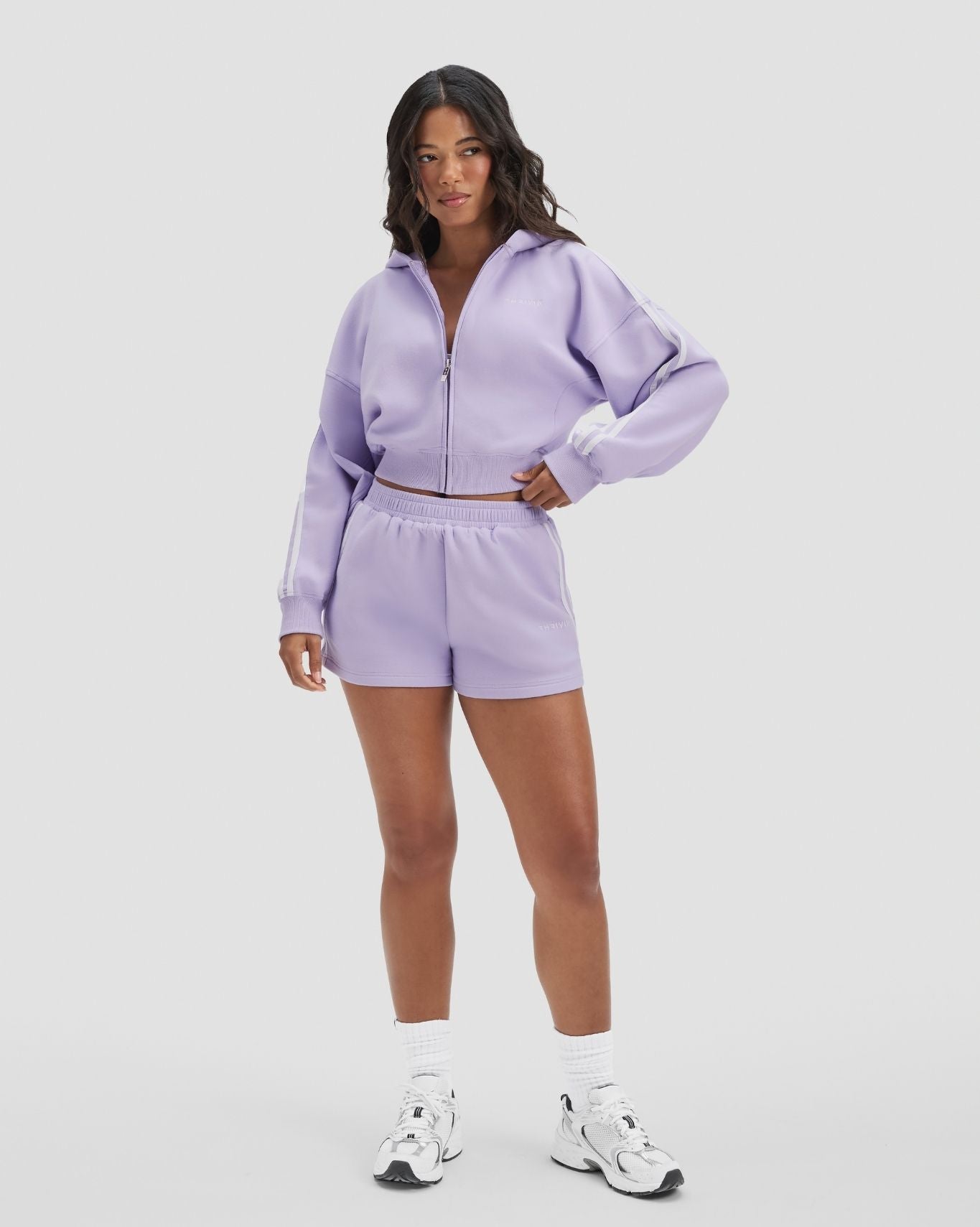 Essential Jersey Stripe Shorts | Lilac