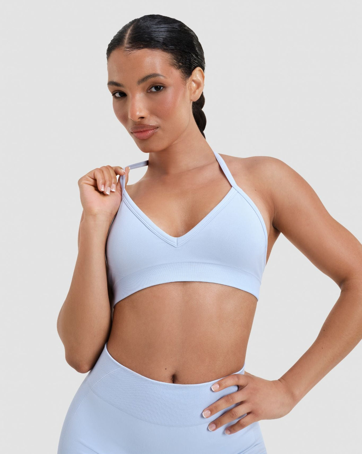 Elevate™ Sculpting Seamless Adjustable Halter Bra | Ice Blue