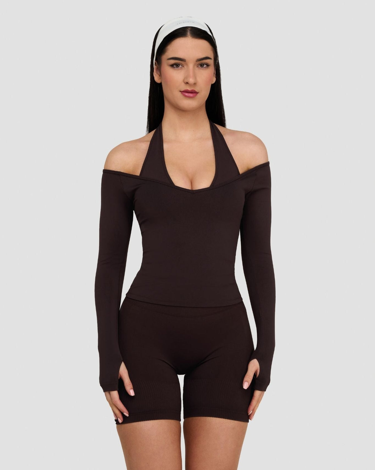Elevate™ Sculpting Seamless V-Neck Top | Coffee