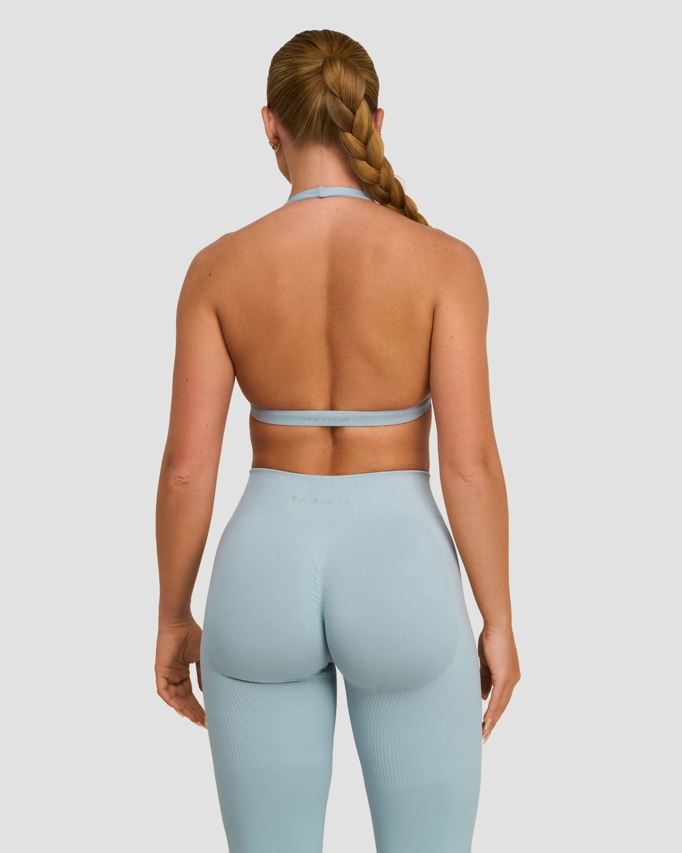 Elevate™ Sculpting Seamless V-Neck Halter Bra | Blue Haze