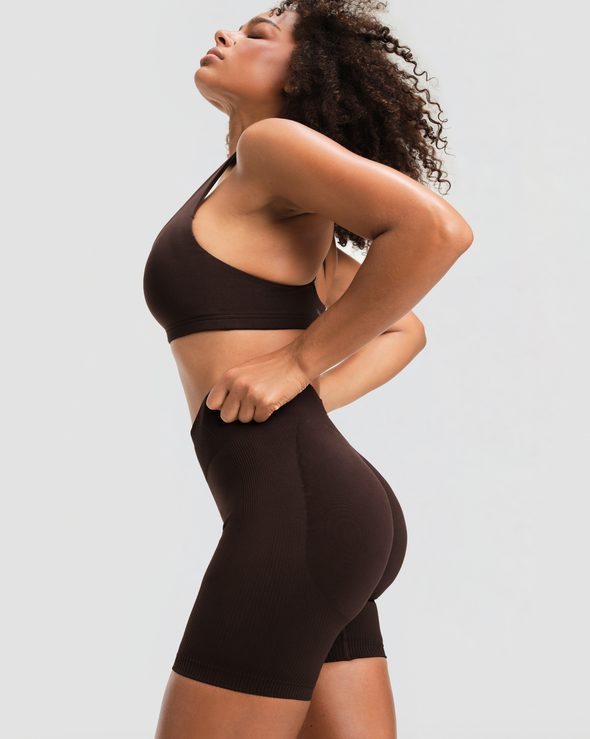 Elevate™ Sculpting Mid Waist Scrunch Shorts | Coffee