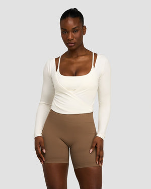 The Essential Collection Wrap Top | Cream