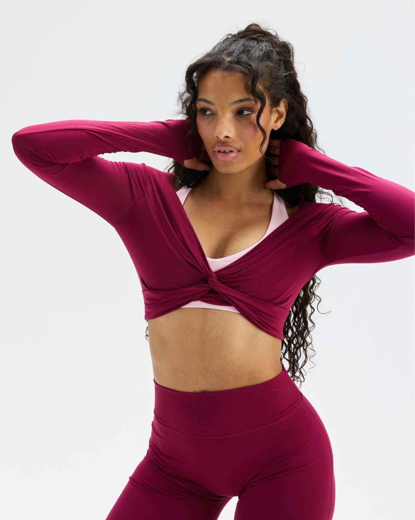 Essence Twist Knot Long Sleeve Top | Cherry Berry