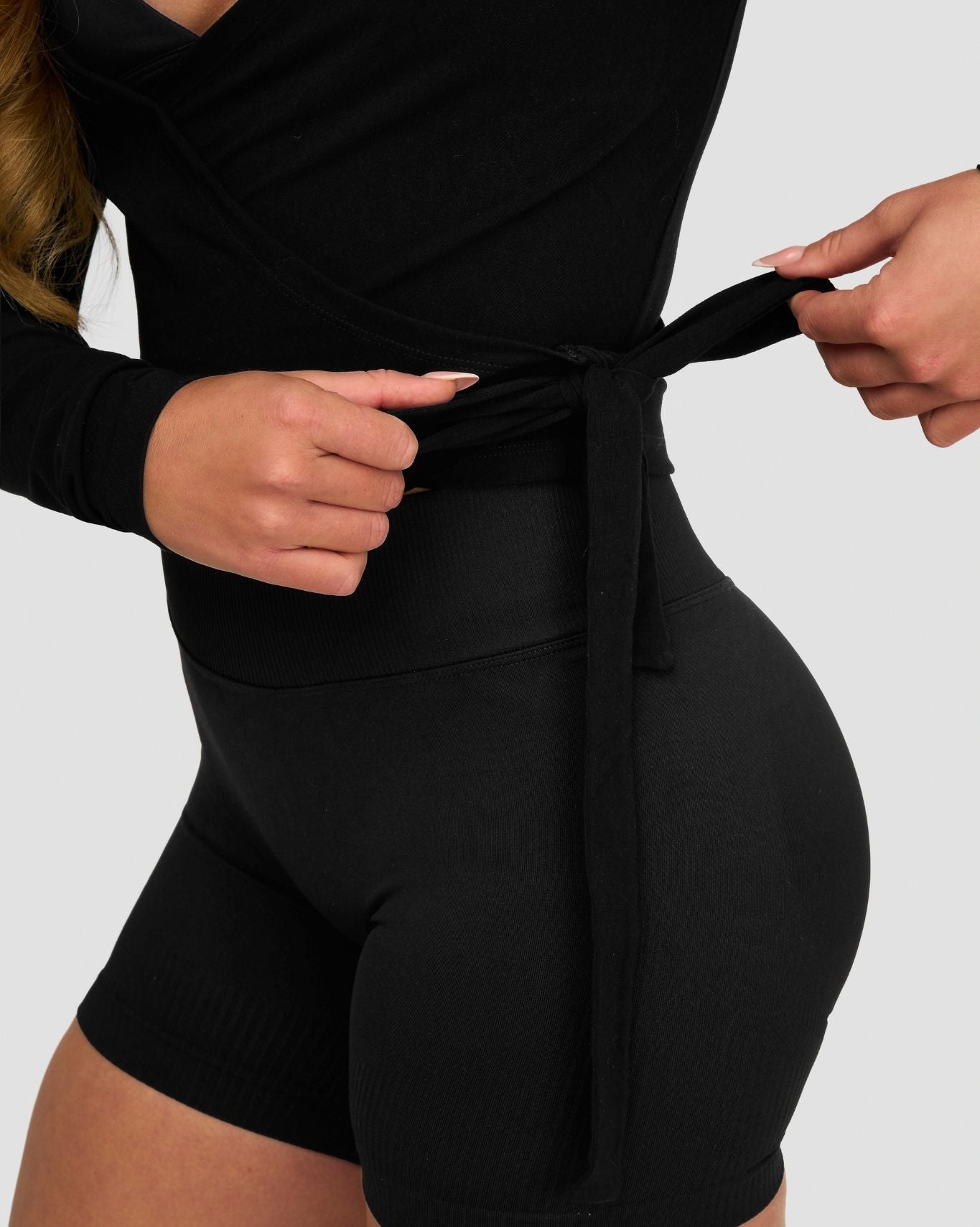 The Essential Collection Wrap Top | Night Black