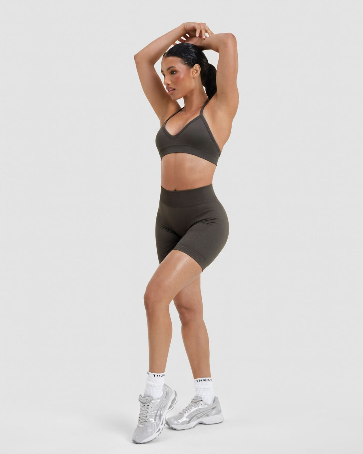 Elevate™ Sculpting Mid Waist Scrunch Shorts | Olive Green