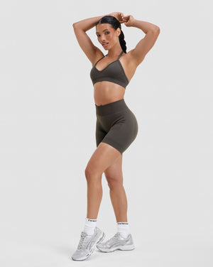 Elevate™ Sculpting Seamless Adjustable Halter Bra | Olive Green
