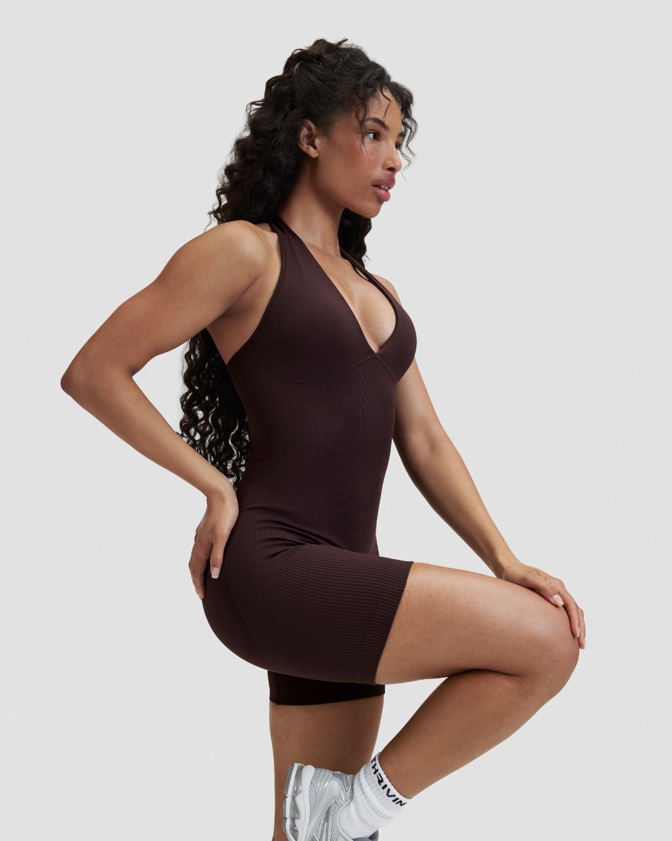 Elevate™ Sculpting Halterneck All In One | Coffee