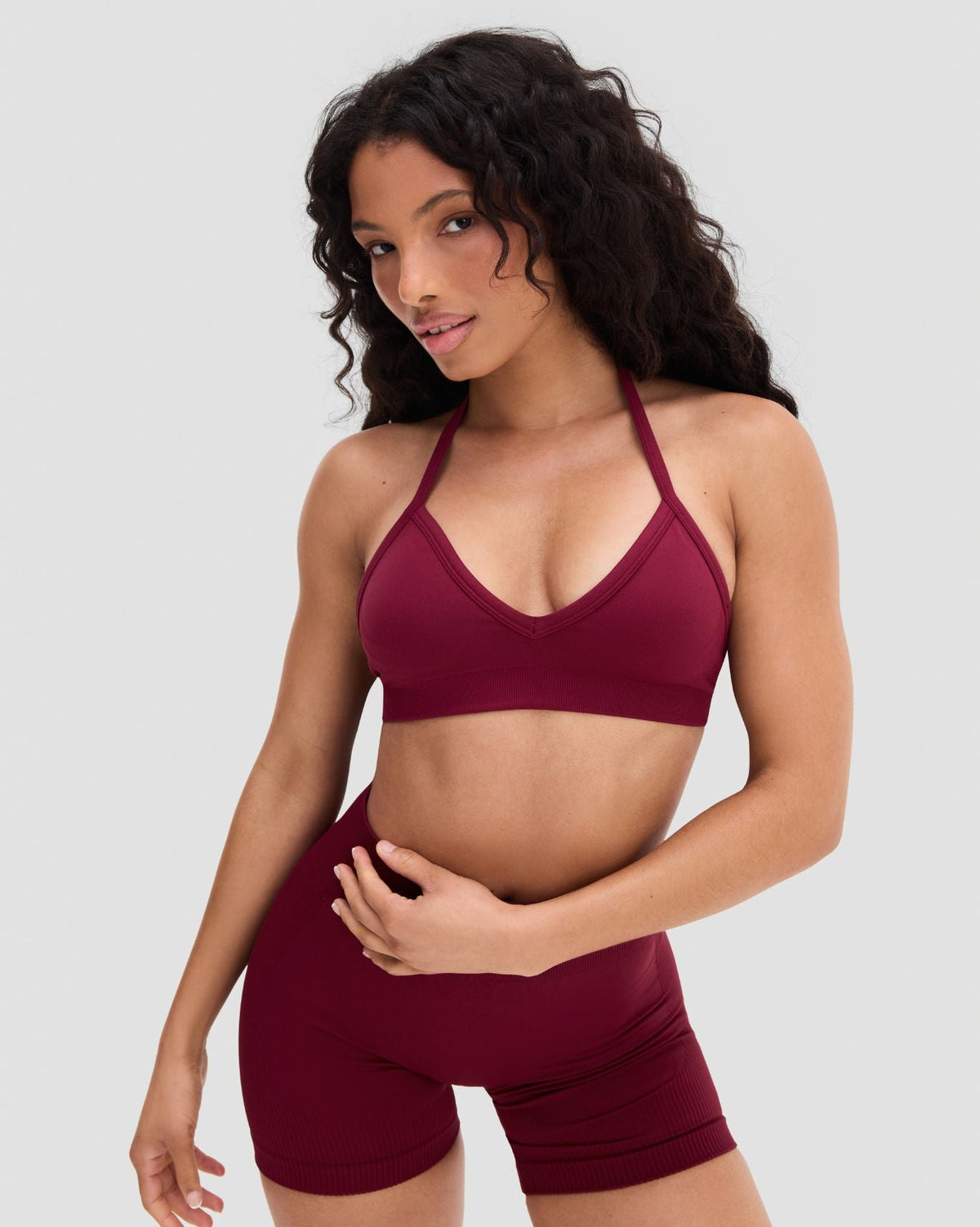 Elevate™ Sculpting Seamless Adjustable Halter Bra | Fine Wine