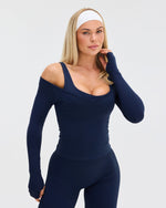 Elevate™ Sculpting Seamless V-Neck Top | Midnight Navy
