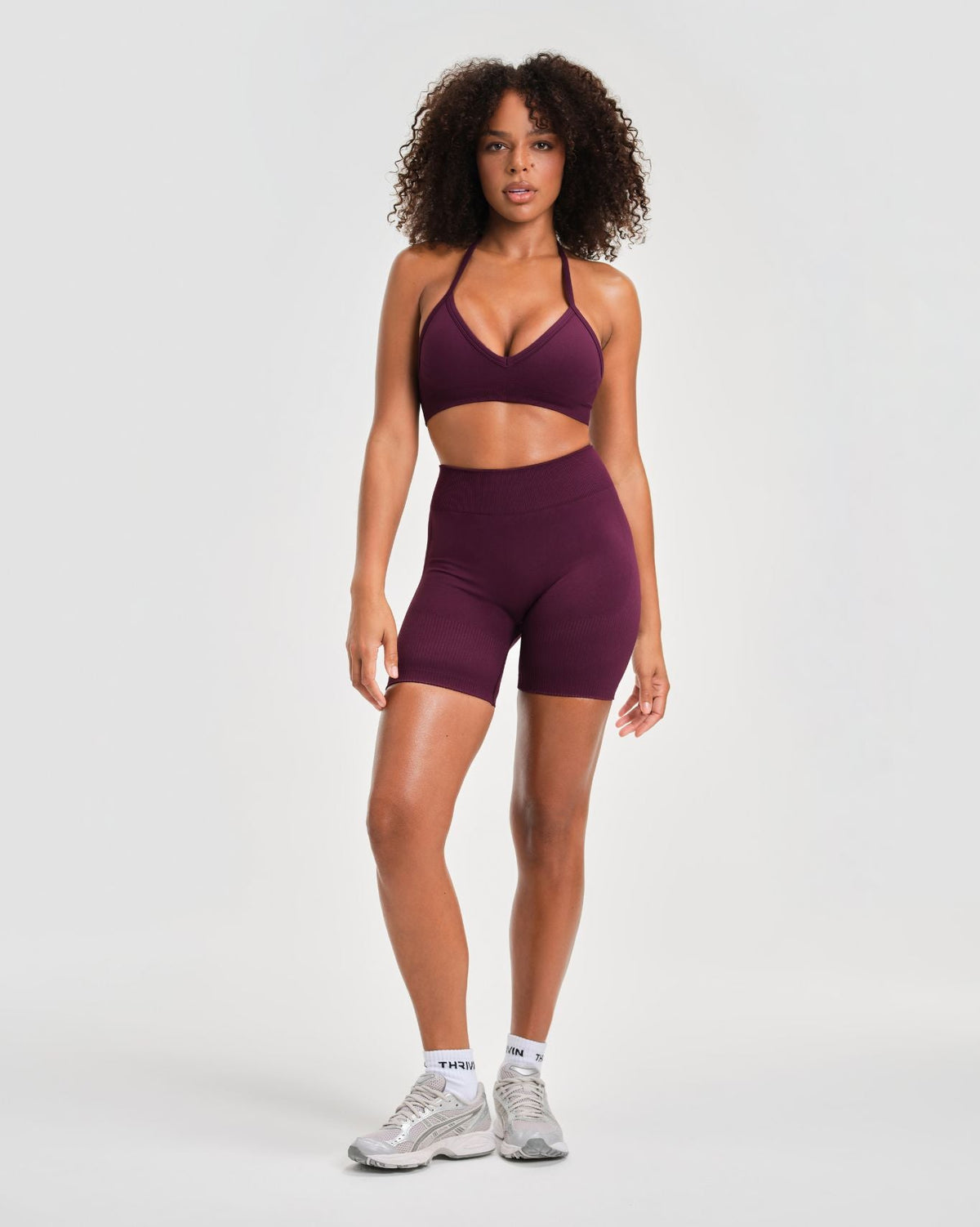 Elevate™ Sculpting Seamless Adjustable Halter Bra | Winter Plum