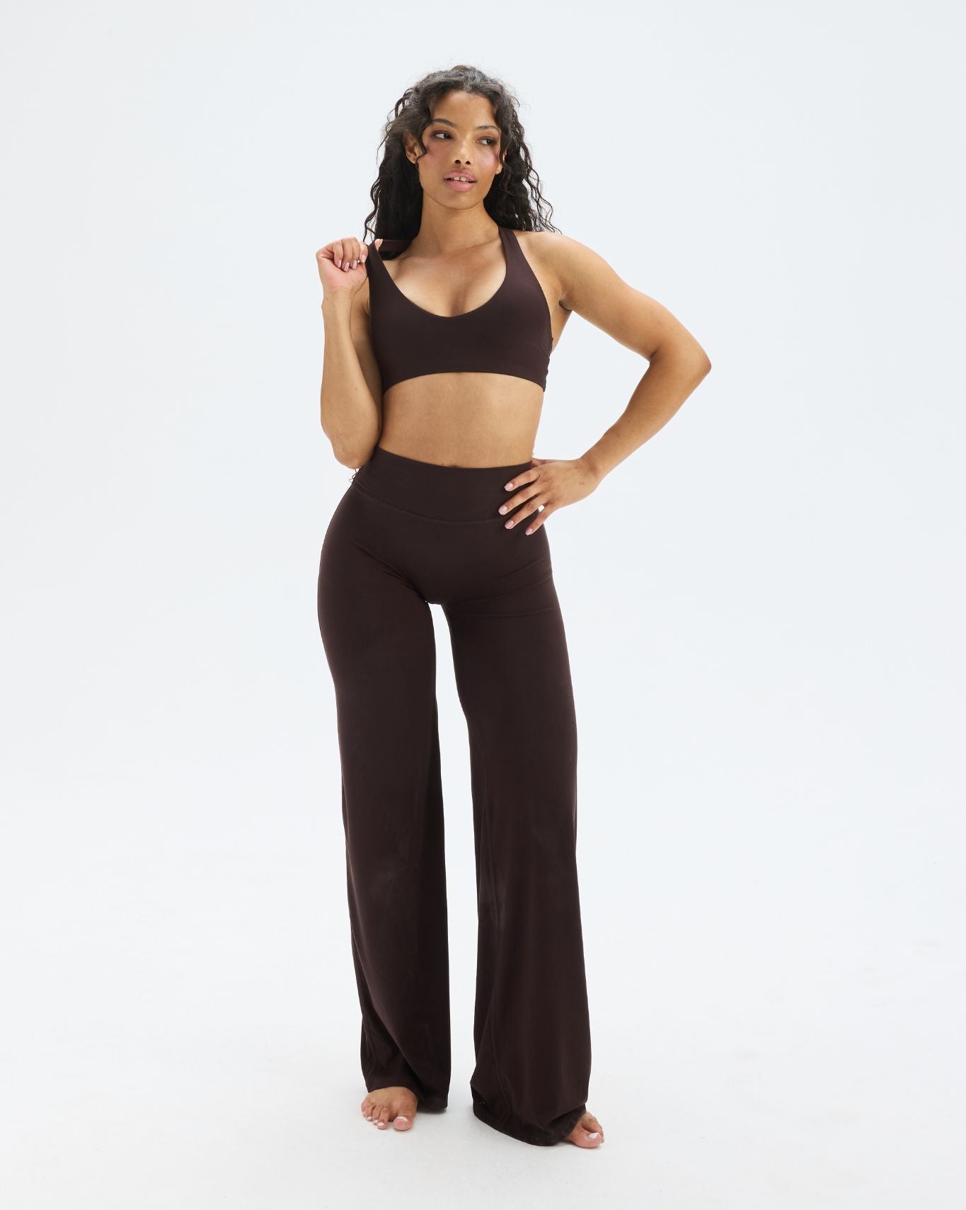 Essence Racer Back Sports Bra | Coffee