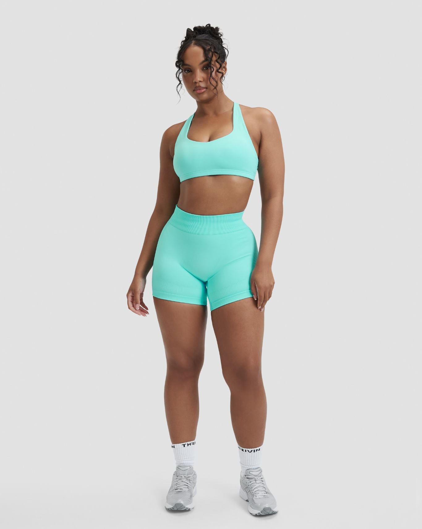 Elevate™ Sculpting Mid Waist Scrunch Shorter Shorts | Clear Tides