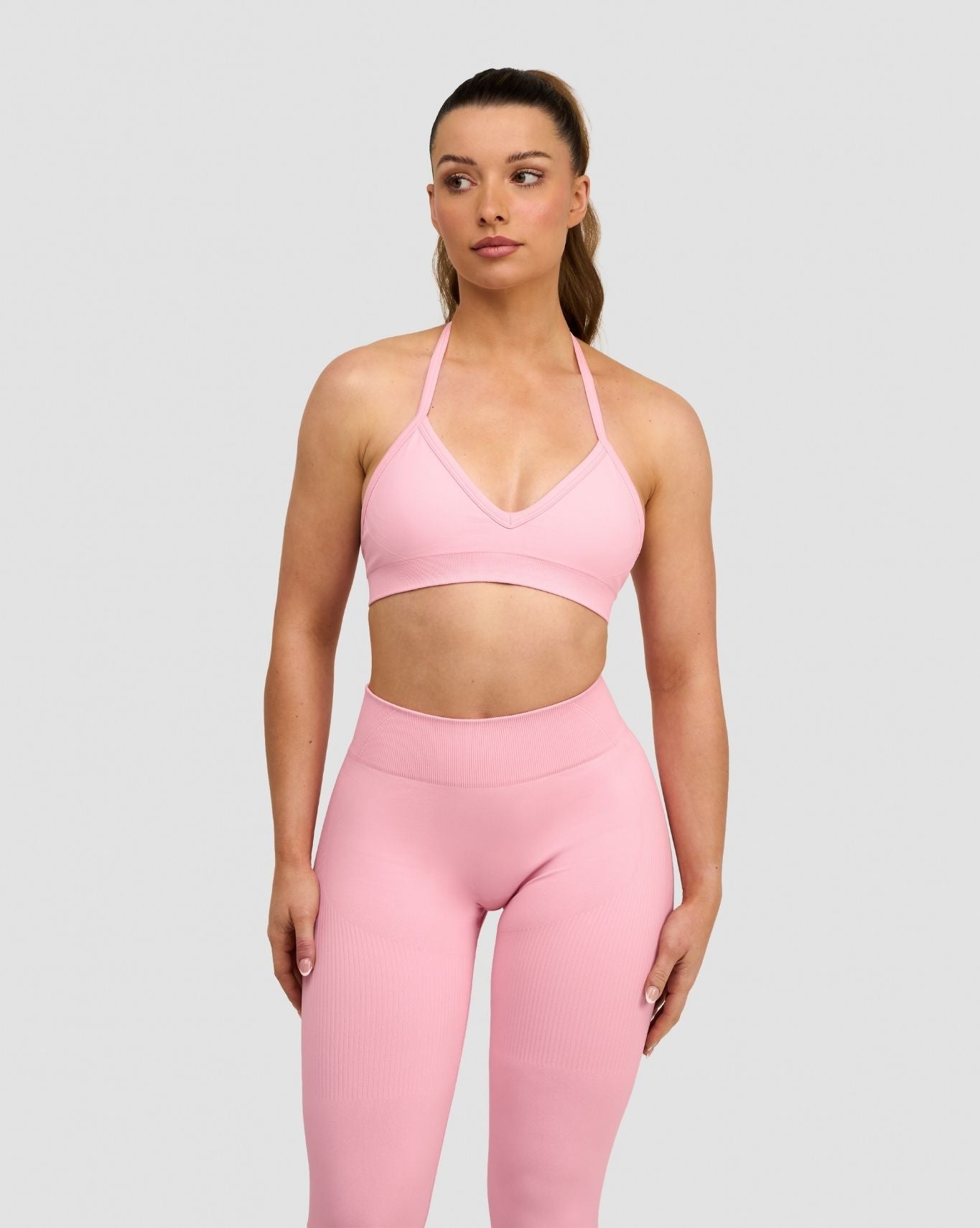 Elevate™ Sculpting Seamless Adjustable Halter Bra | Cotton Pink