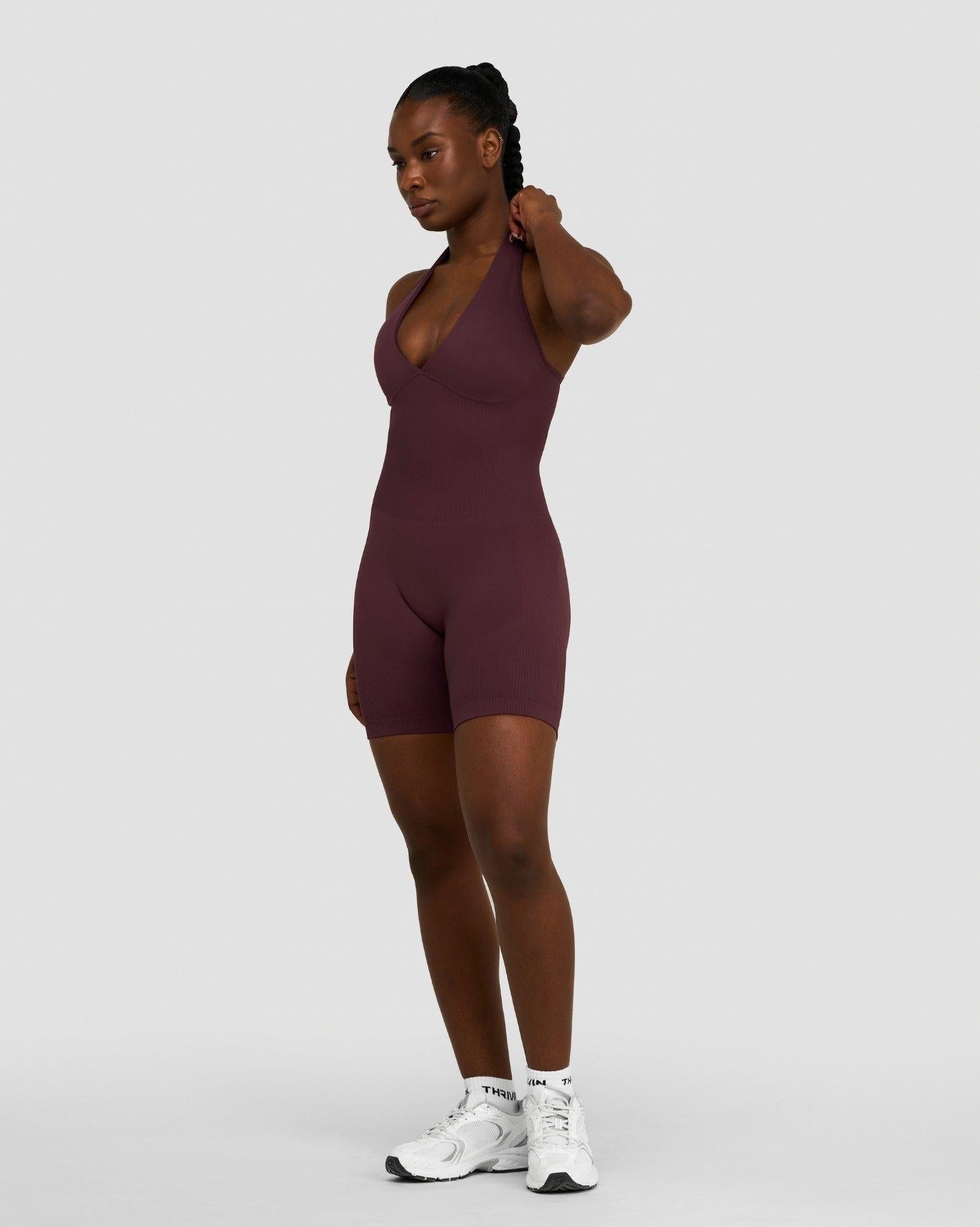 Elevate™ Sculpting Halterneck All In One | Dark Mauve