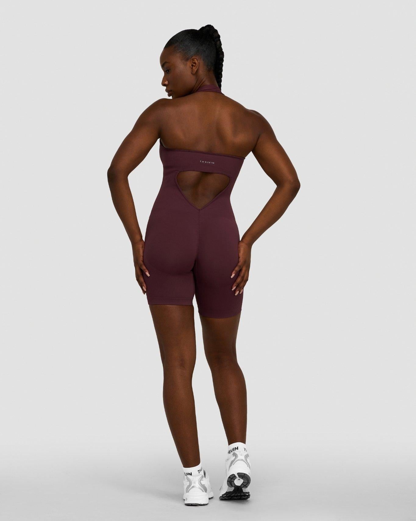 Elevate™ Sculpting Halterneck All In One | Dark Mauve