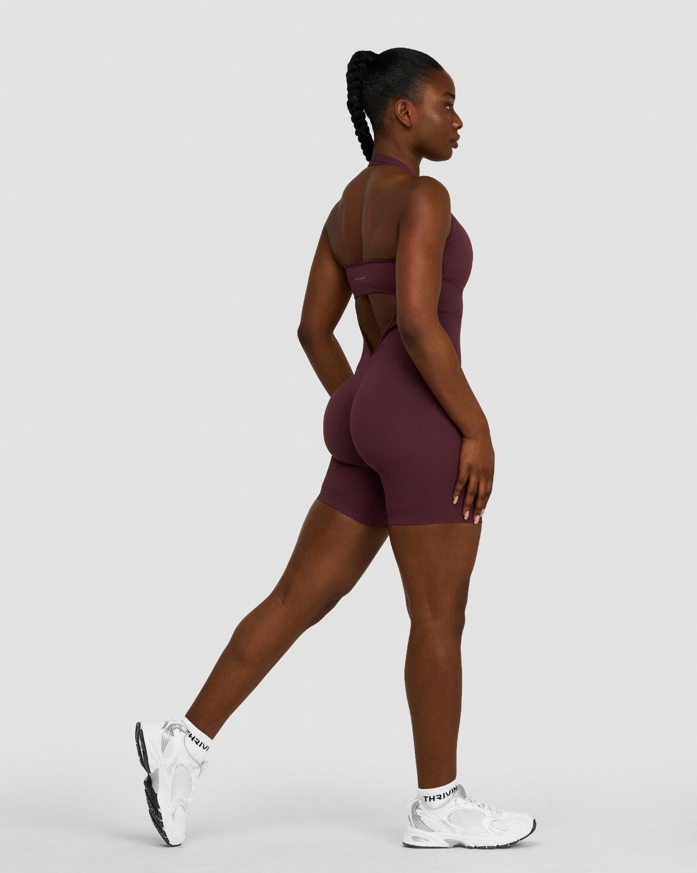 Elevate™ Sculpting Halterneck All In One | Dark Mauve
