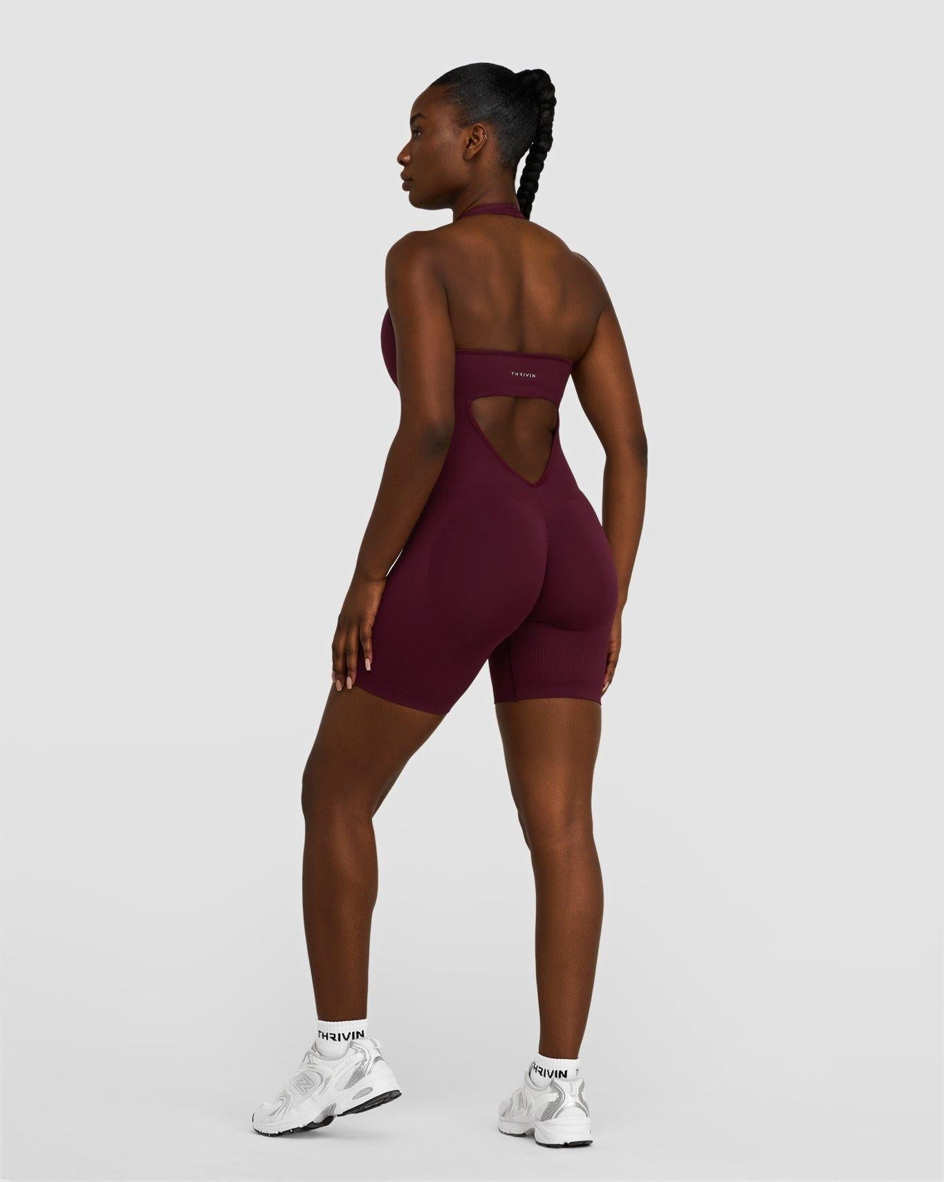 Elevate™ Sculpting Halterneck All In One | Merlot