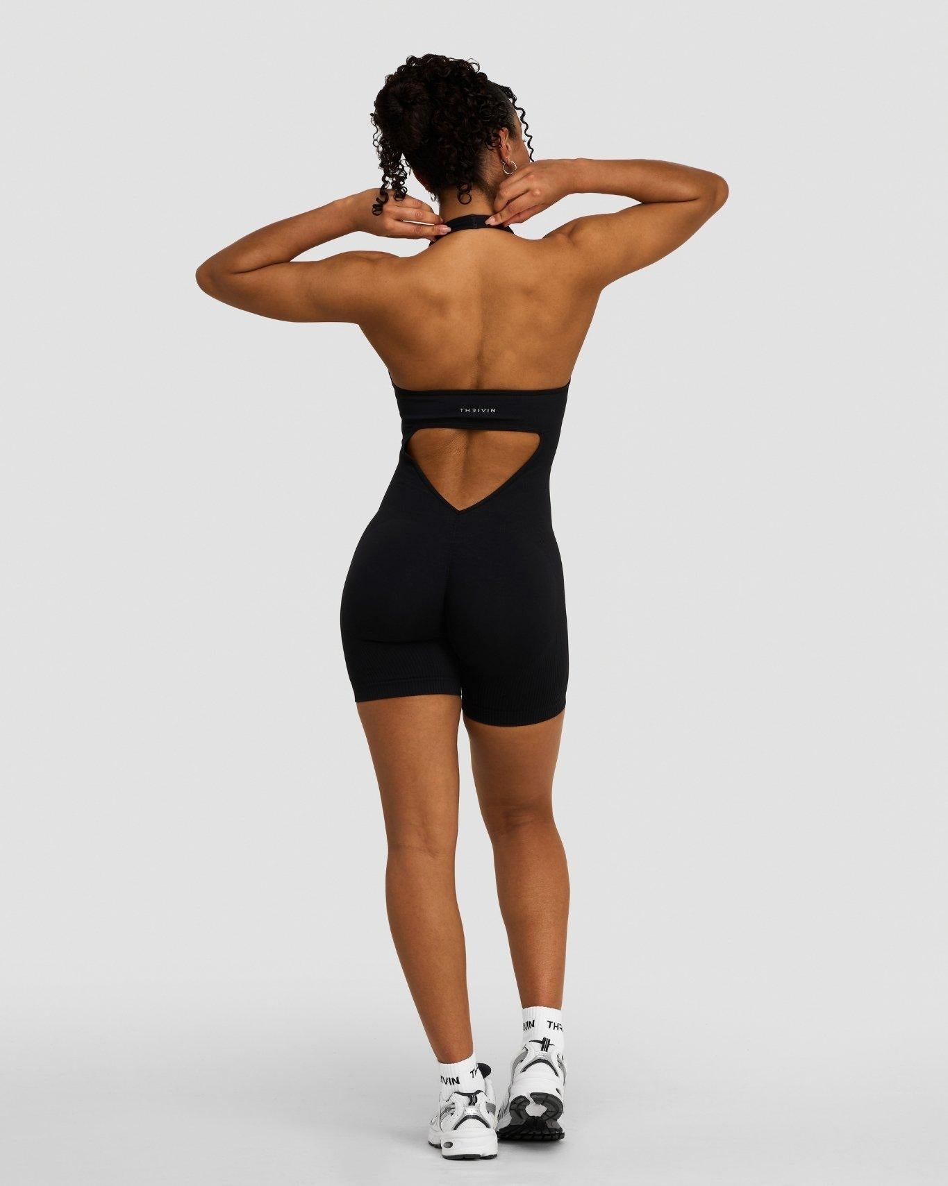 Elevate™ Sculpting Halterneck All In One | Night Black