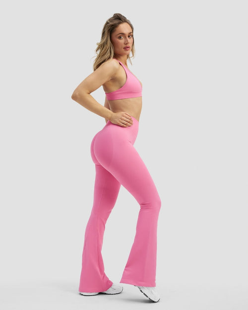 Elevate™ Sculpting High Waist Flare Leggings | Bubble Pink