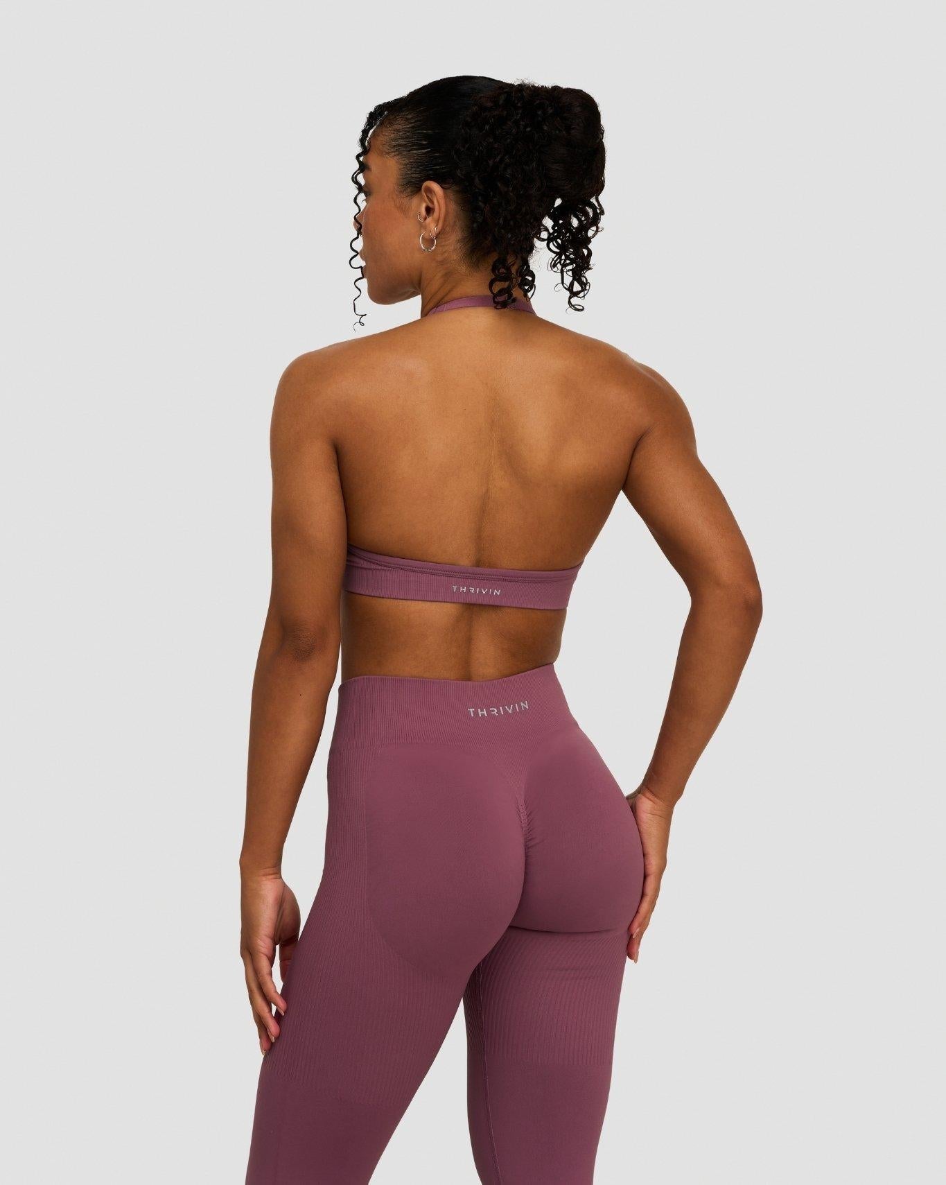 Elevate™ Sculpting Seamless Adjustable Halter Bra | Orchid Mauve